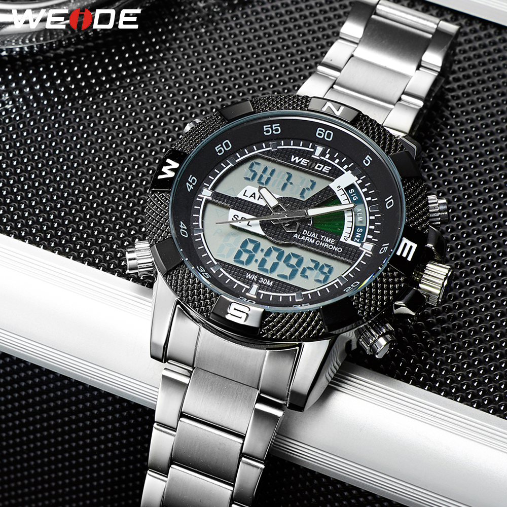 WEIDE Digital Display Mens Sport Hours Luxury Business Military Stainless Steel Strap Quartz Wristwatch Clock Relogio Masculino, Slivery;brown
WEIDE Digital Display Mens Sport Hours Luxury Business Military Stainless Steel Strap Quartz Wristwatch Clock Relogio Masculino, Slivery;brown