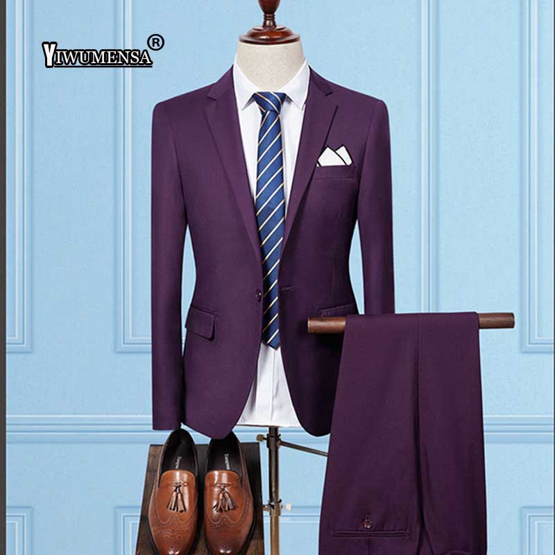 YiWuMenSa Ternos Para Hombre Light Grey Wedding Suits For Mens Custom Made mens suit Business Classic man suit slim fit