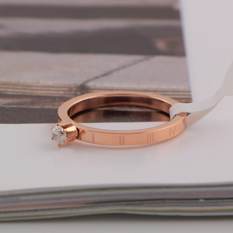 Wholesale-Roman fashion new brand high quality women charm ring Single drill couple love ring size 6-9 ring