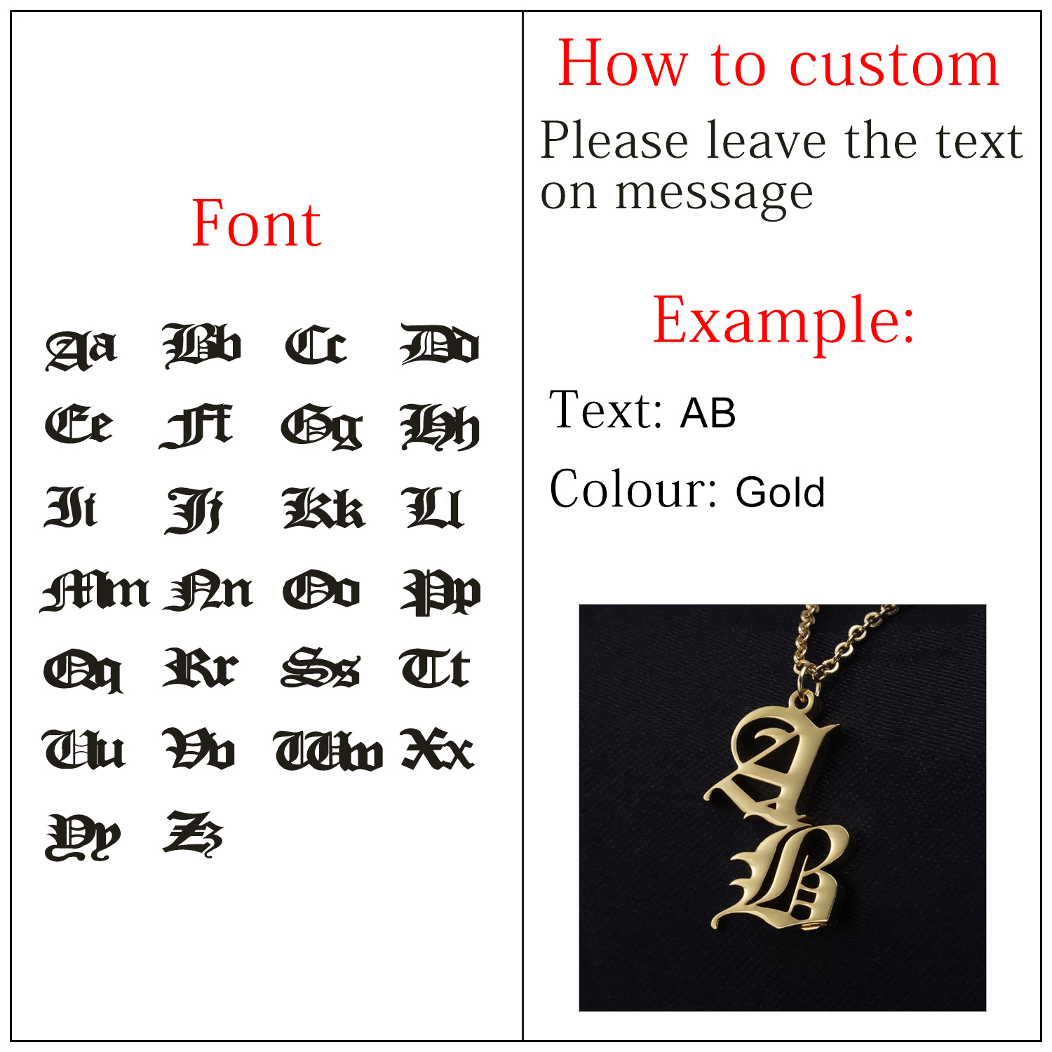 Vintage Old English Double Letters Necklace Gold Customized Nameplate Necklace For Women High Quality Stainless Steel Jewelry V191128