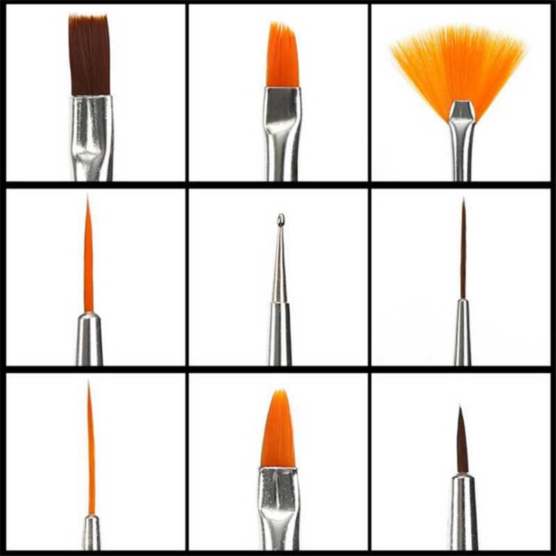 Nail Pen Stamp Nail Art Tool With 15pcs Painting Brushes Dotting Tool Foil Manicure Tape Color 2020