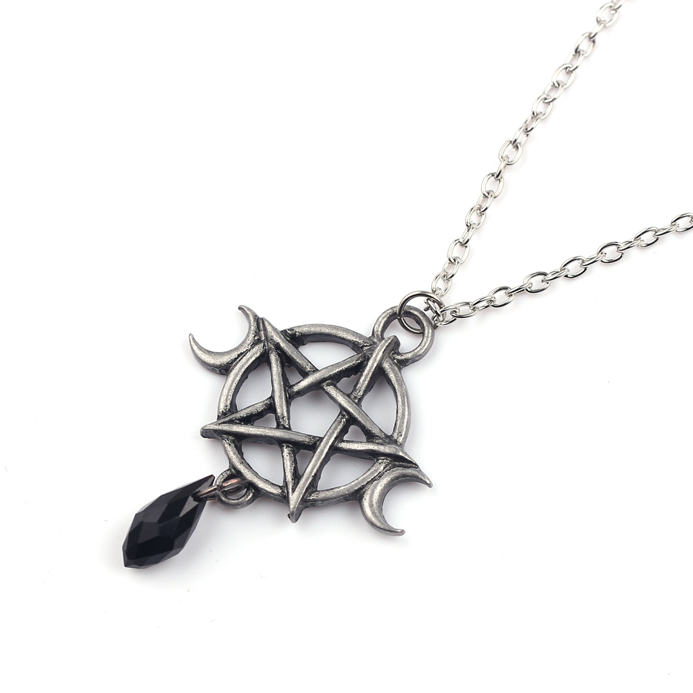 Supernatural Pentagram Moon Necklace Black Crystal Pendant Witch Protection Star Amulet For Women Charm Jewelry Accessories Gift1200C
Supernatural Pentagram Moon Necklace Black Crystal Pendant Witch Protection Star Amulet For Women Charm Jewelry Accessories Gift1200C