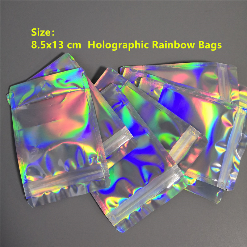 8.5x 13cm Holographic Rainbow Color Mylar Bags by Space Seal FDA Approved Resealable Food Safe Bags
8.5x 13cm Holographic Rainbow Color Mylar Bags by Space Seal FDA Approved Resealable Food Safe Bags