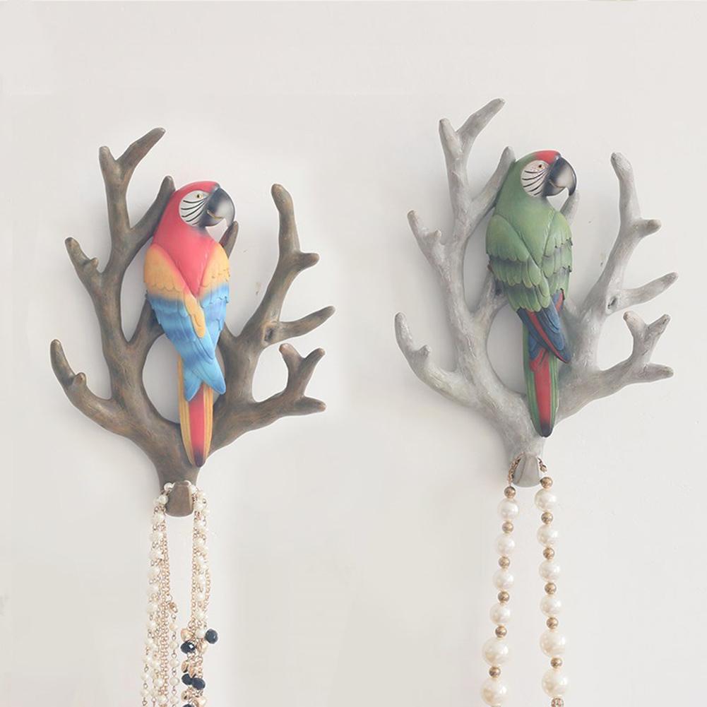 Durable Creative 3D Parrot Hooks Hanger Organizer Home Wall Robe Hanging Hook