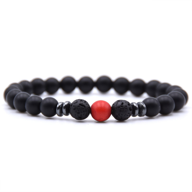 Lava agate beads bracelet elastic healing relief beads bracelet 2019 new products
