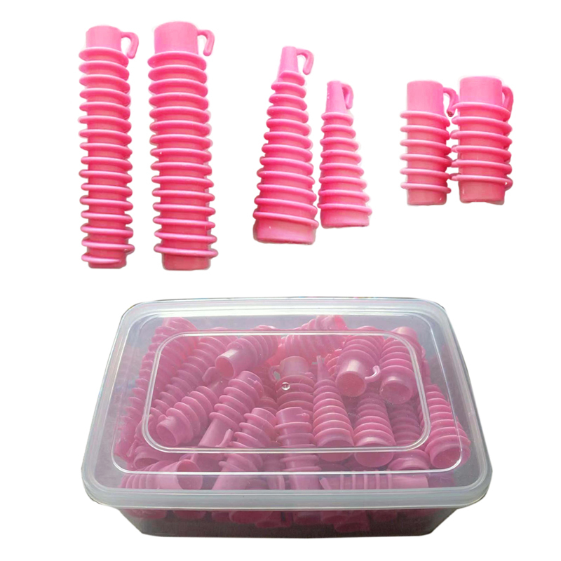 30pcs/set 6 Sizes Hair Rollers Salon Hairdresser Fluffy Wavy Curlers Perm Setting Rods Screw Thread Cylinder Cone Curlers 1288