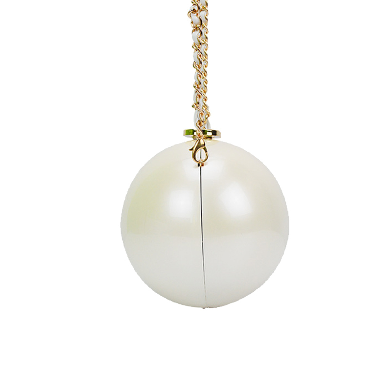 Pearl Ball Shaped Evening Bag Ladies Handbag Women Round Shoulder Wedding Bags Y201224