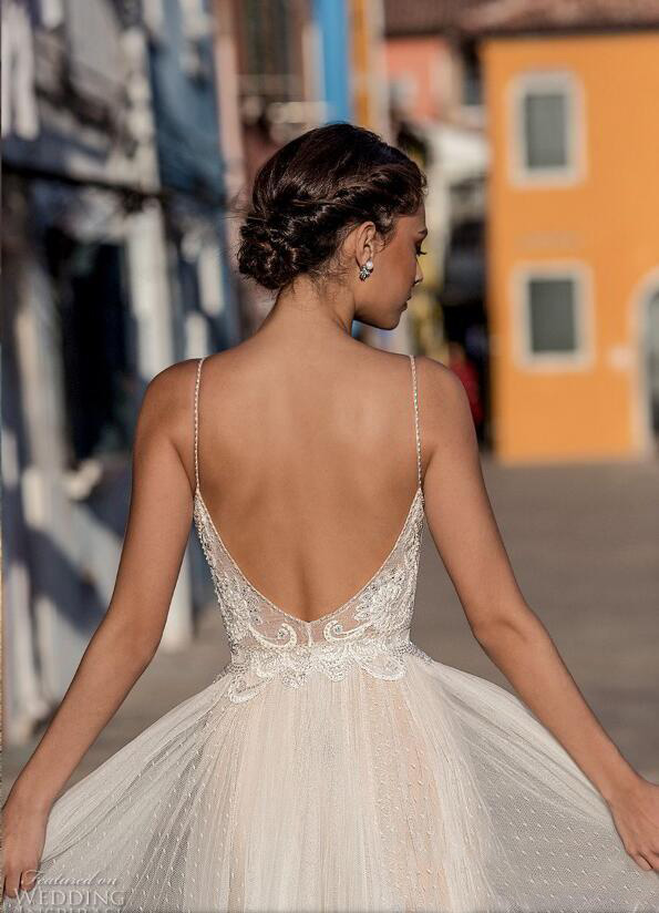 Wedding Dresses For Bride Beach A-line Wedding Dress Maternity Bridal Gowns Beads Tulle Lace Sexy Backless Spaghetti Straps Boho Plus