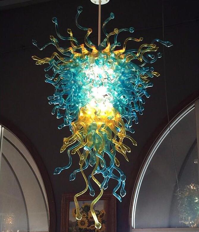 New French Style Handmade Blown Glass Chandelier Blue and Amber Color Art Chandelier Lighting for Home Hotel Lobby Decor
New French Style Handmade Blown Glass Chandelier Blue and Amber Color Art Chandelier Lighting for Home Hotel Lobby Decor