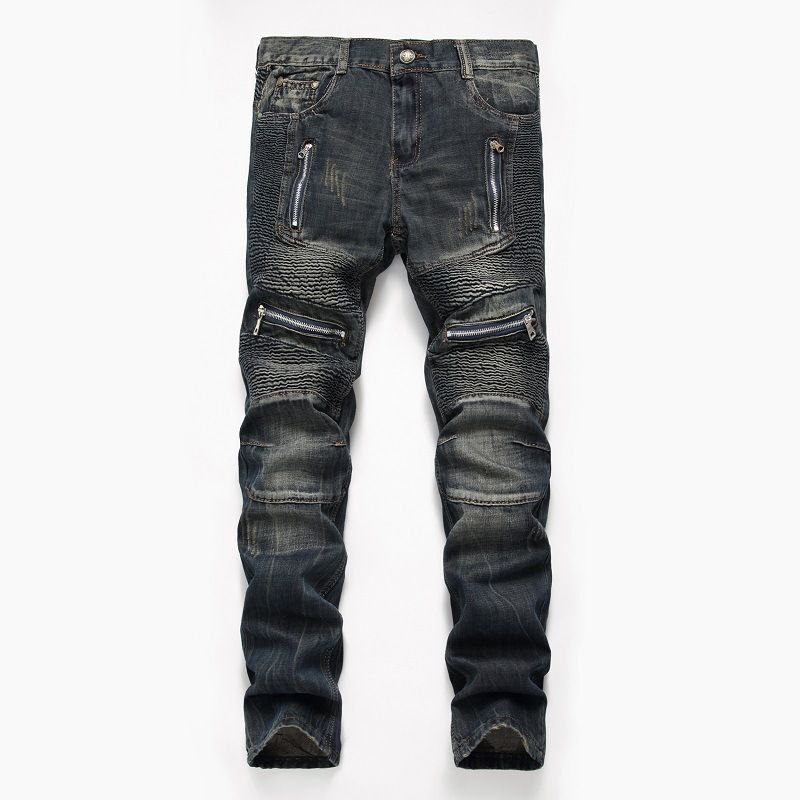 Mens Vintage Biker Jeans Pants Pleated Retro Motorcycle Denim Trousers High Street Zipper Jeans Plus Size 29-42 Straight Fit, Vintage blue
Mens Vintage Biker Jeans Pants Pleated Retro Motorcycle Denim Trousers High Street Zipper Jeans Plus Size 29-42 Straight Fit, Vintage blue