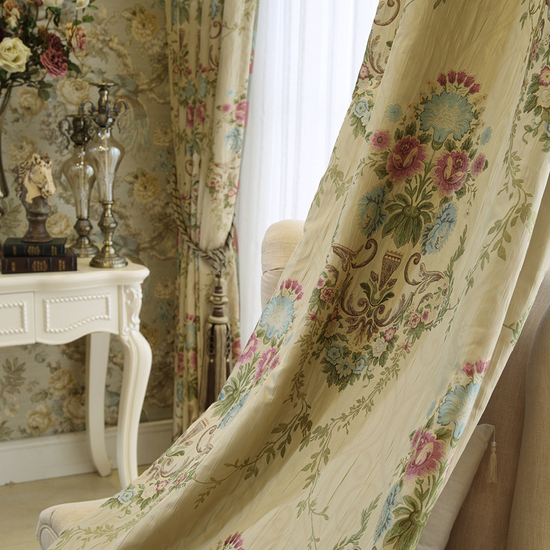 American European High Precision Jacquard Shading Curtains for Living Dining Room Bedroom, Beige
American European High Precision Jacquard Shading Curtains for Living Dining Room Bedroom, Beige