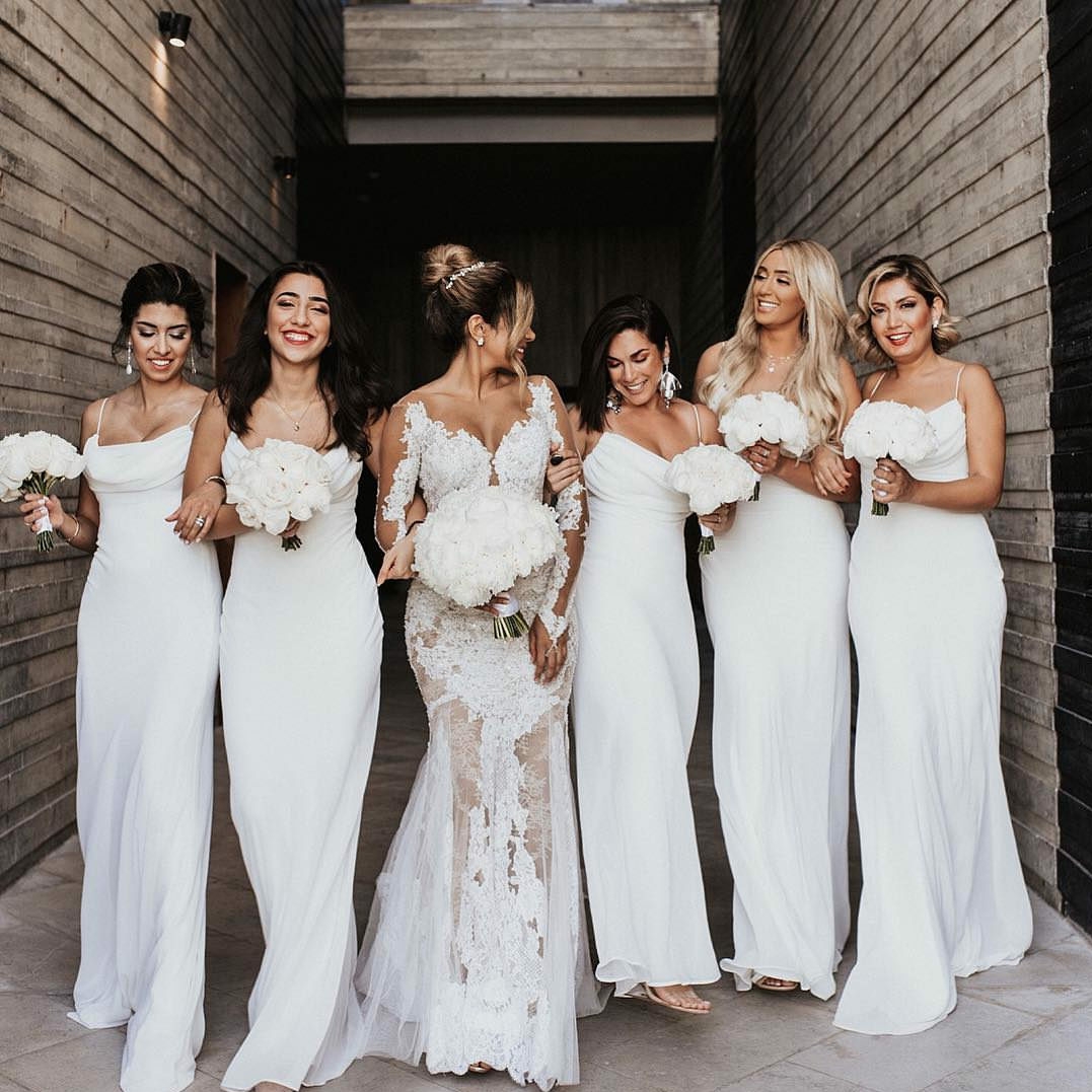 Elegant Long Bridesmaid Dresses Spaghetti Straps 2019 Ruffle Mermaid Formal Evening Gowns Cheap Prom Dresses Custom Made