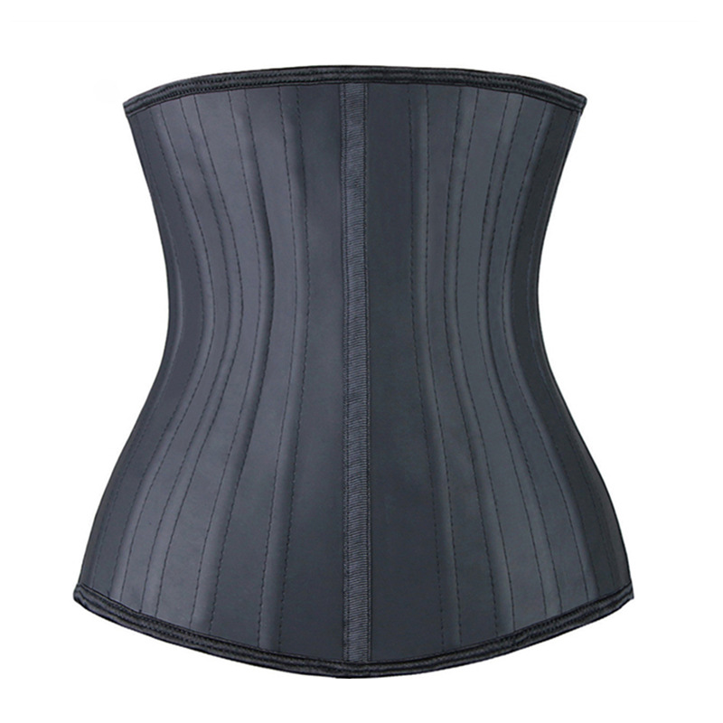 25 Steel Boned Glossy Latex Waist Trainer Corset Waist Cincher Workout Shapewear 3 Rows Hooks Body Shaper Slimming Underwear 25cm/30cm Torso