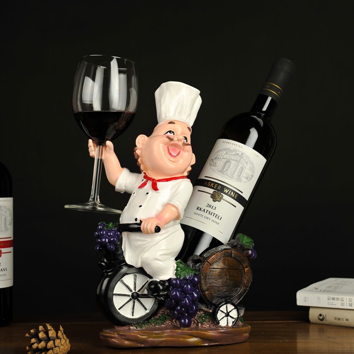 Funny Chef Bottle Rack Decorative Tabletop Cook Cask Wine Bottle Holder Goblet Stand Beverage Barware Ornament Craft Accessories
Funny Chef Bottle Rack Decorative Tabletop Cook Cask Wine Bottle Holder Goblet Stand Beverage Barware Ornament Craft Accessories
