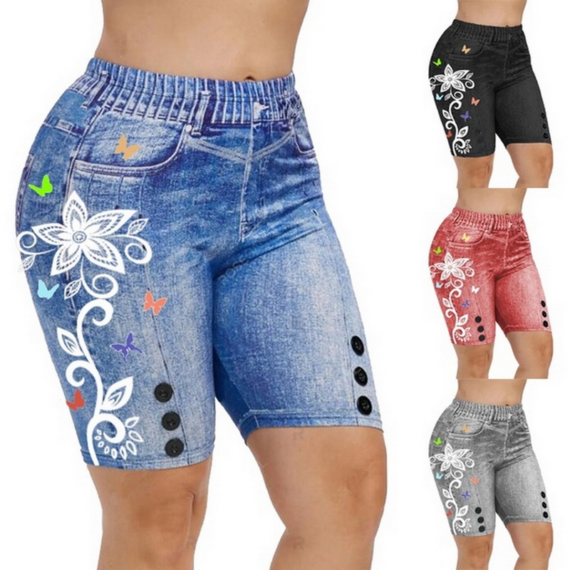 Women Summer High Waist Denim Button 3D Print Butterfly Jeans Plus Size Women Shorts Femme Push Up Skinny Denim Shorts, Red
Women Summer High Waist Denim Button 3D Print Butterfly Jeans Plus Size Women Shorts Femme Push Up Skinny Denim Shorts, Red