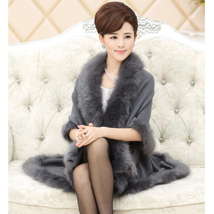 Bridal Cape Satin Medium-length-cape with Fur Trim Wedding Cloak Handmade Cape Dress Fur Shawl Wedding Jackets Wrap
