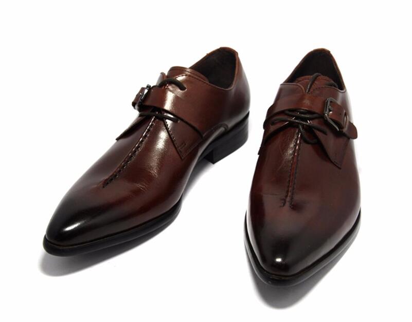 Hot Sale-ne leather men shoes dress black brown wedding casual male shoes