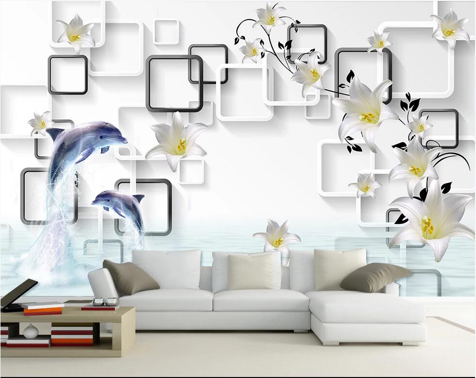 3D wall covering custom mural wallpaper 3D Dolphin Dream Lily Black Frame TV Background adhesive wall paper home decor wall papers
3D wall covering custom mural wallpaper 3D Dolphin Dream Lily Black Frame TV Background adhesive wall paper home decor wall papers