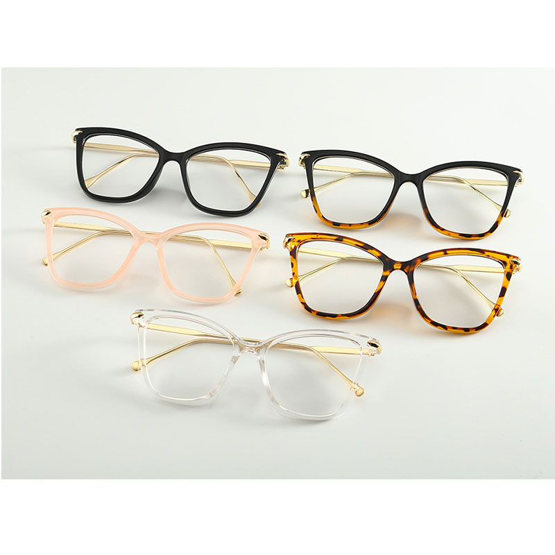 Lady Oversized Cat Eye Glasses Frame Clear Lens Metal Spectacle Frame Points Zero Myopia Nerd Vintage Women039s Eyeglass Frame