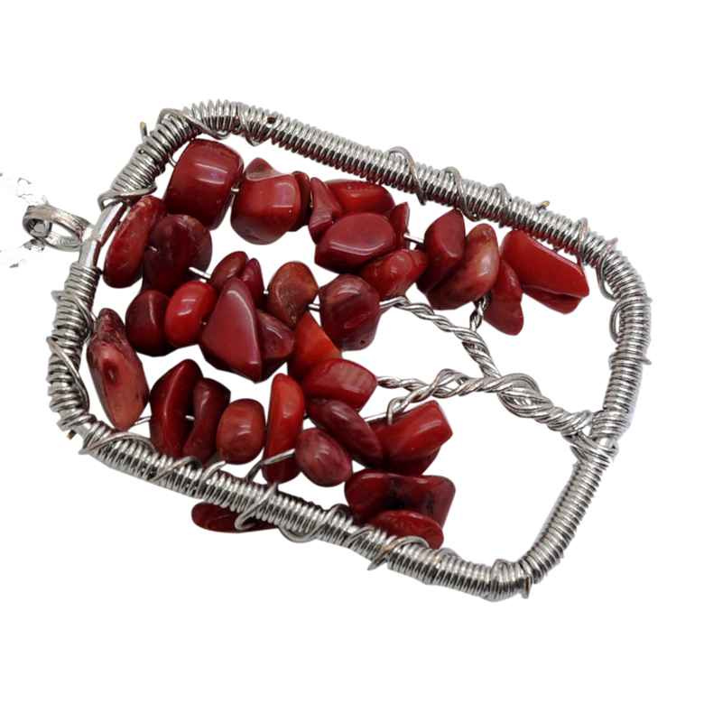 Women's Natural Crystal Stone Lucky Life Tree Pendant Necklace Women Multicolor Wisdom Tree Leather Chain