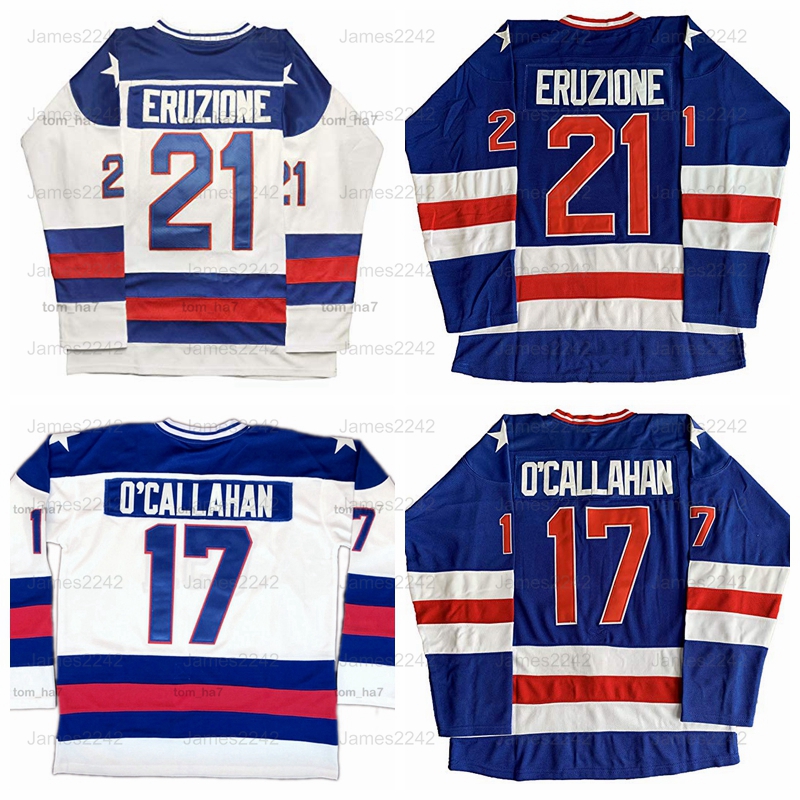 Mike Eruzione 21 Jack O'Callahan 17 Miracle On Ice Team USA Hockey Jersey Blue White Stitched S-3XL, Black;red
Mike Eruzione 21 Jack O'Callahan 17 Miracle On Ice Team USA Hockey Jersey Blue White Stitched S-3XL, Black;red