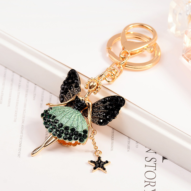 Creative Keychain Alloy Rhinestone Female Angel Keychain Handbag Pendant Car Keychain Woman Jewelry Man Jewelry Belt Buckle