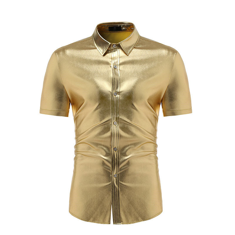 Shiny Gold Coated Metallic Shirt Men 2019 Fashion Mens DJ Nightclub Shirts Slim Fit Chemise Homme Hip Hop Streetwear Men Shirt, Black
Shiny Gold Coated Metallic Shirt Men 2019 Fashion Mens DJ Nightclub Shirts Slim Fit Chemise Homme Hip Hop Streetwear Men Shirt, Black