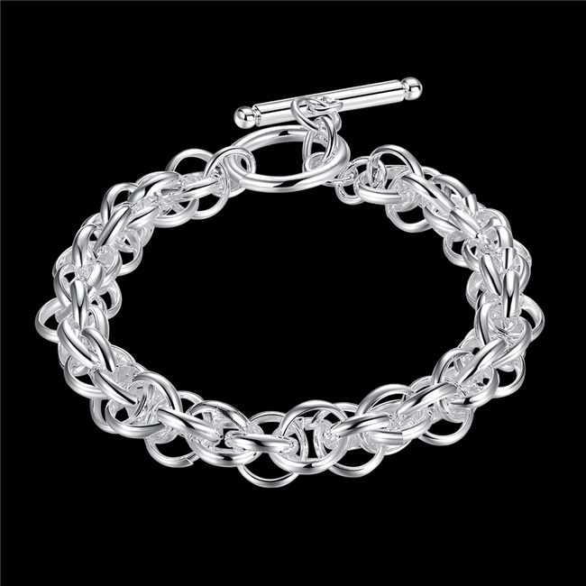 Hot sale best gift 925 silver Full Circle Bracelet - Men DFMCH122, brand new fashion 925 sterling silver plated Chain link bracelets