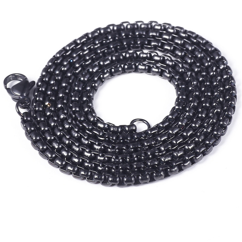 3 colors Fashion Jewelry Male necklaces Chain 316L Stainless Steel Necklace for Men Party Anniversary Gift Length 65cm