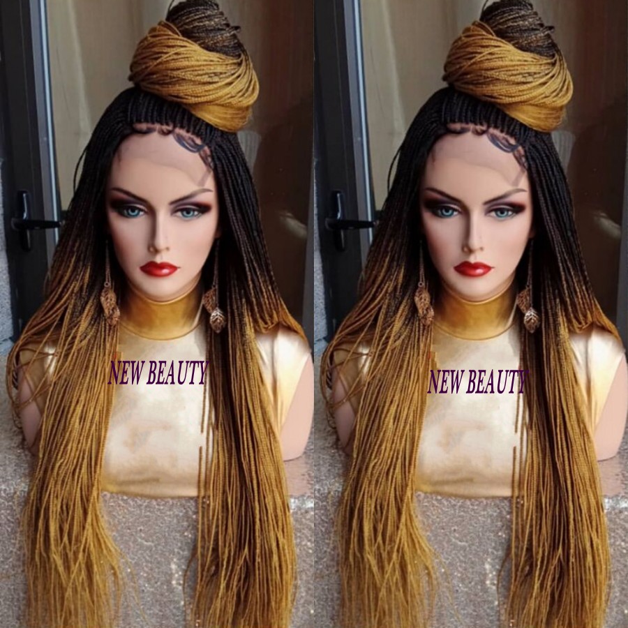 2019 New Style Ombre Light Brown micro Braided Wigs with Baby Hair Long Braids Wigs Glueless Synthetic Lace Front Wig for Black Women, Ombre color
2019 New Style Ombre Light Brown micro Braided Wigs with Baby Hair Long Braids Wigs Glueless Synthetic Lace Front Wig for Black Women, Ombre color