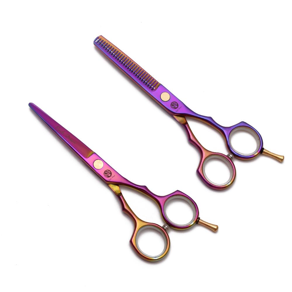 Newest Hair Cutting Scissors Suit 5.5" 6" 440C Thinning Shears Barber Makas Hairdressing Scissors Razor Professional Hair Scissors set