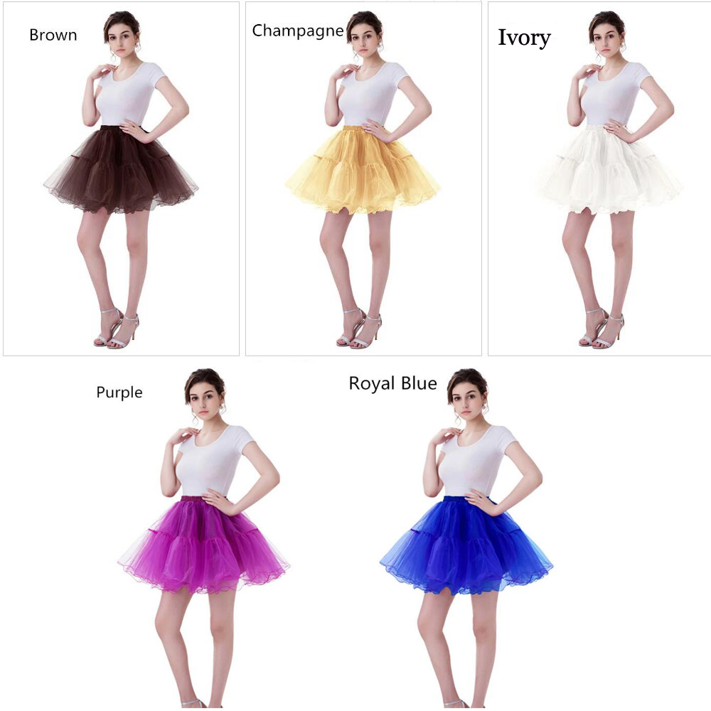 White Black Rockabilly Tulle Short Wedding Bridal Petticoat Crinoline Woman Mini Tutu Skirt Underskirt Wedding Accessories CPA1089