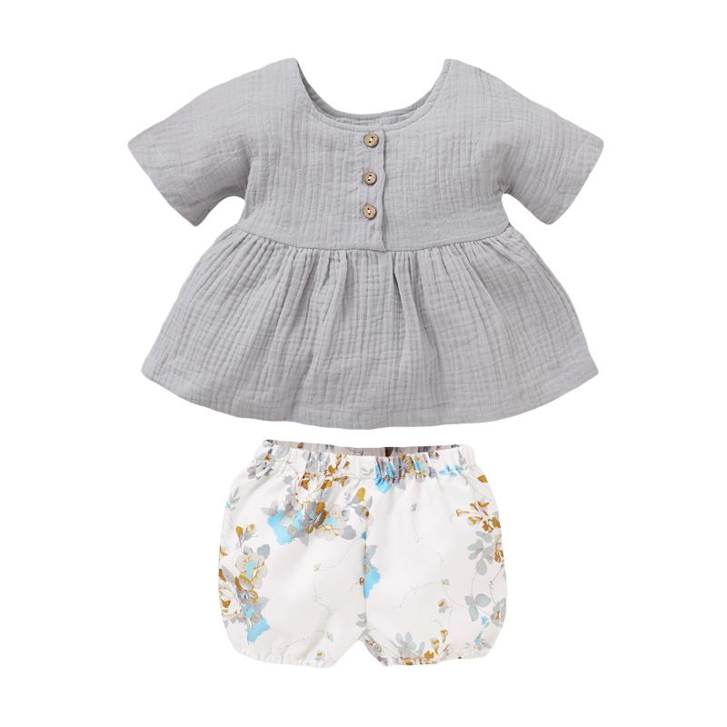 2020 0-18M Baby Girl Clothes 2pcs 2 Colors Short Sleeve Tops Cotton Linen T-shirt+Floral Print Shorts Newborn Infant Summer Set
2020 0-18M Baby Girl Clothes 2pcs 2 Colors Short Sleeve Tops Cotton Linen T-shirt+Floral Print Shorts Newborn Infant Summer Set