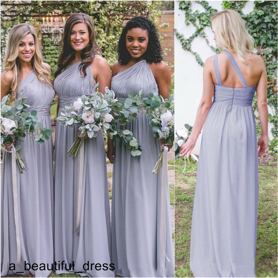 Simple New Arrival Bridesmaid Dress Cheap Chiffon Country Garden Formal Wedding Party Guest Maid of Honor Gown Plus Size