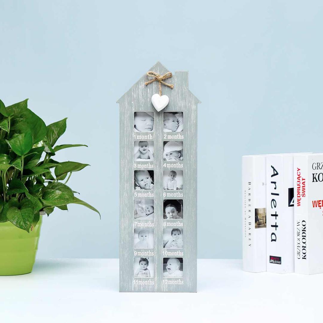 1st Birthday Gift My First Year Baby 1-12 Months Picture Photo Frame Display Newborn Photo Frame Picture Home Decor Ornaments