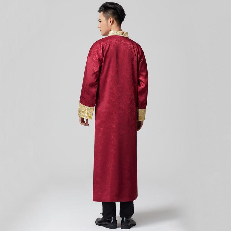 Photo studio Wedding theme Men Clothes Oriental wedding Groomsman costume long gown Cross talk Show Robe For Oversea Chinese