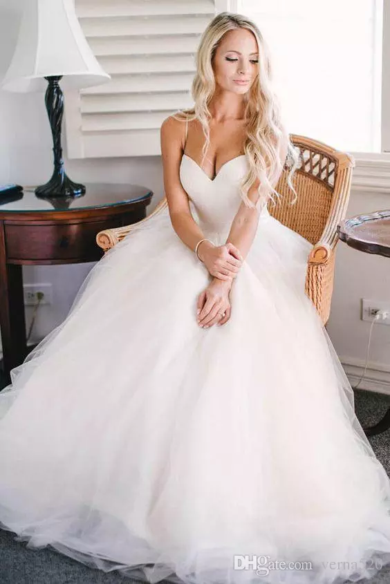 Beach Wedding Dress Bridal Gown Women Dresses Alibaba Custom Made Bridal Dress with Spaghetti Strap CG01