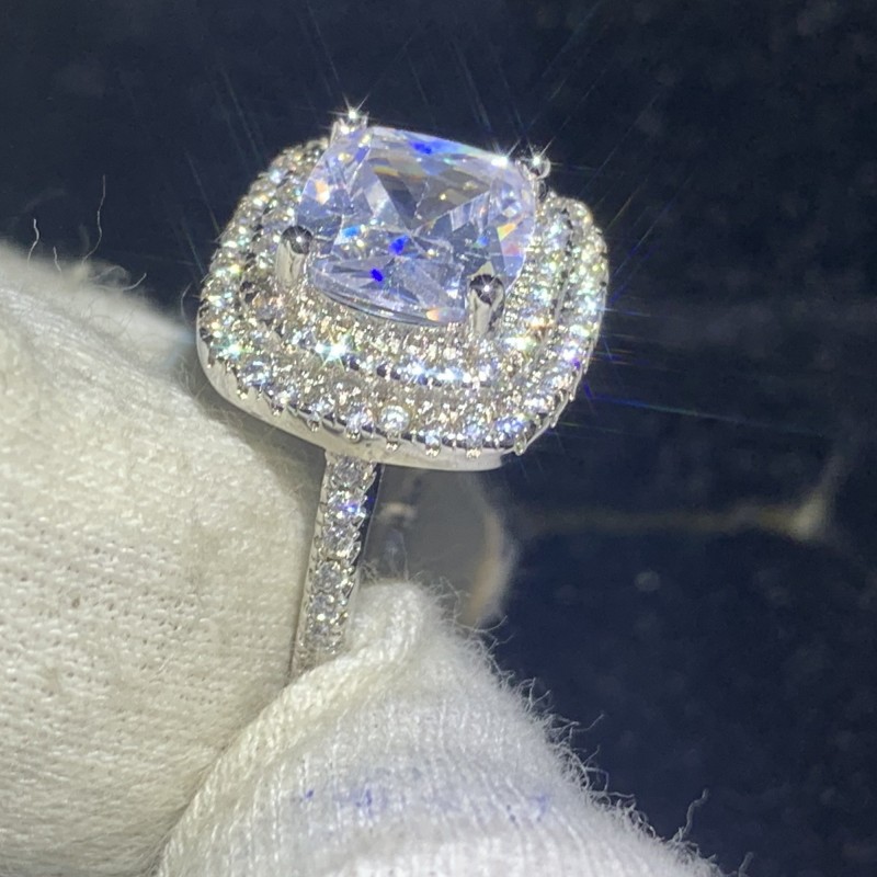 Sterg Sier White Topaz Dia CZ Bridal Wedding Band Ring