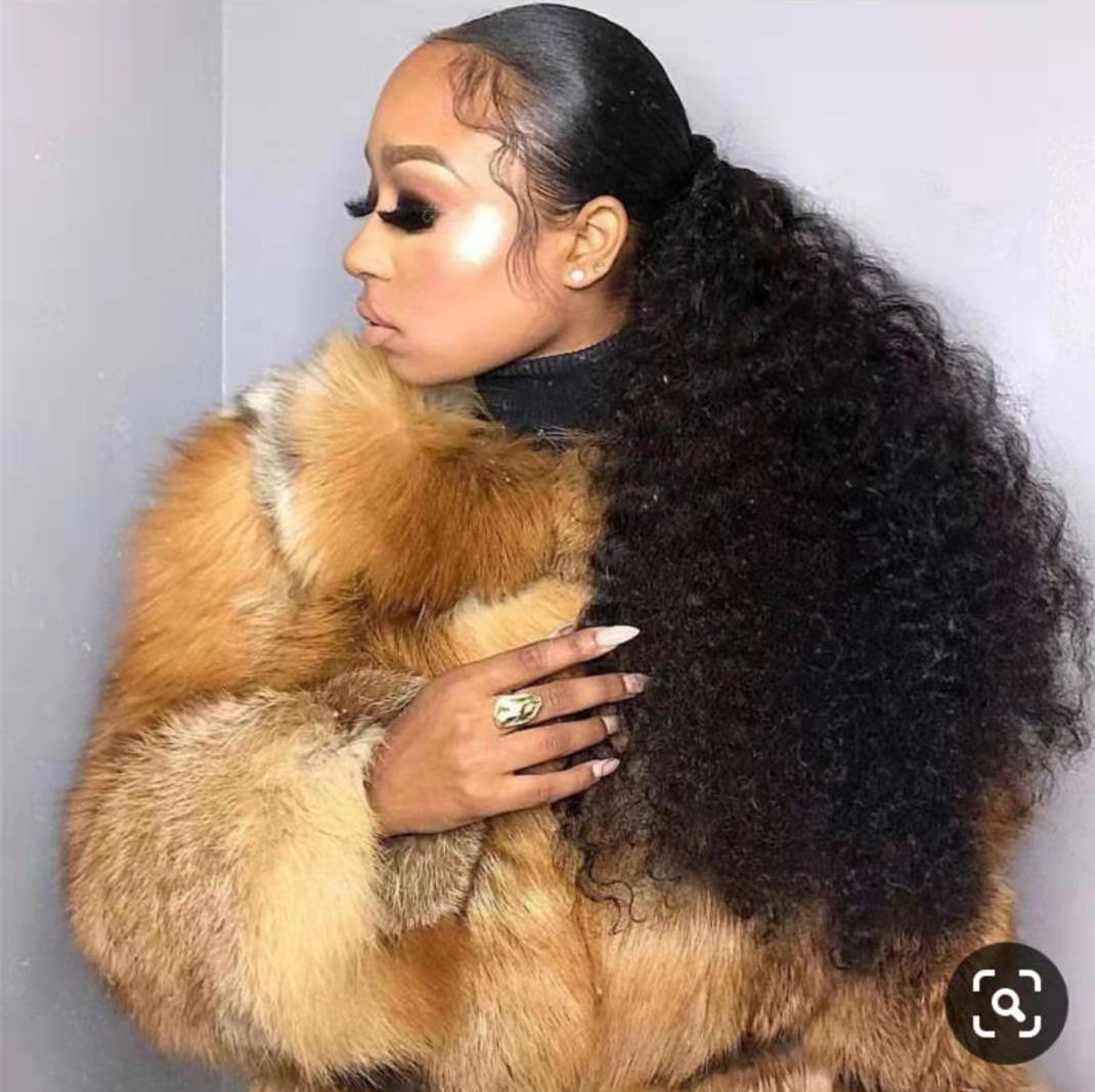 Drawstring Afro Kinky indian Ponytail for Black Women Clip in Hair Extension Kinky Curly Ponytails african american 160g