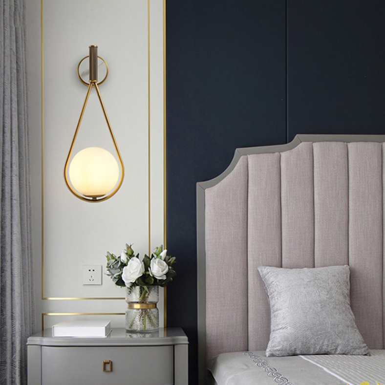 Nordic wall lamp postmodern contracted glass sitting room corridor balcony fashion creative stair bedroom bedside lamps