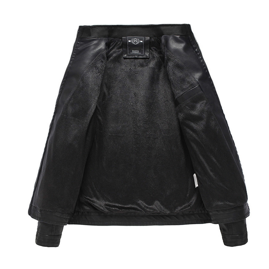 Autumn Winter Men PU Leather Jacket Plus Size L-6XL Mens Casual Fur Jackets Solid Clothes Fashion Motorcycle Outerwear