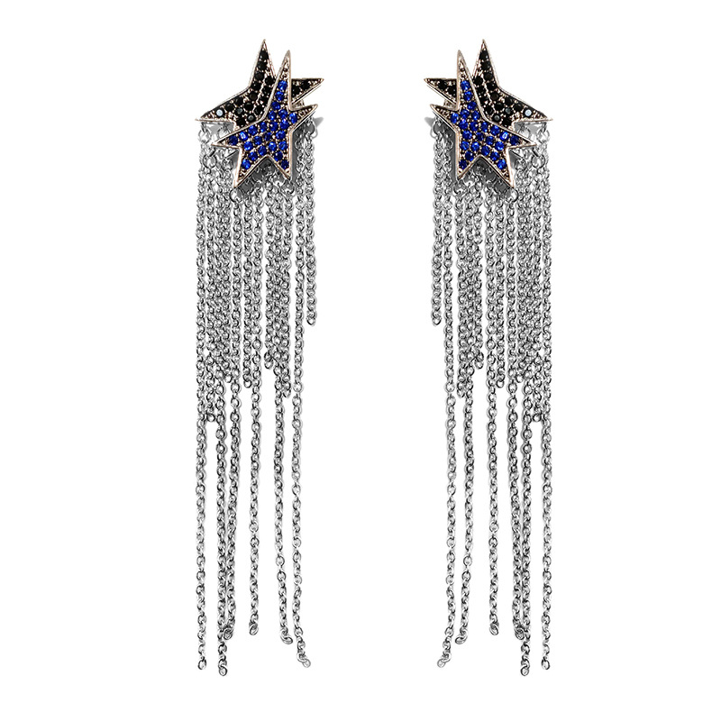 Fashion- Tassel Earrings For Female Brand Deisgner Wedding Long Stud Earring 925 Silver Diamond Earings Women Fashion Jewelry