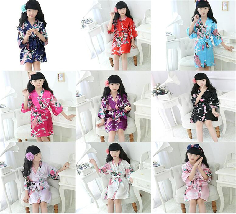 9 style Children bathrobe peacock wedding flower girl robe kimono stain silk night dresses for children summer sleepwear pajamas kid clothes, As pic
9 style Children bathrobe peacock wedding flower girl robe kimono stain silk night dresses for children summer sleepwear pajamas kid clothes, As pic