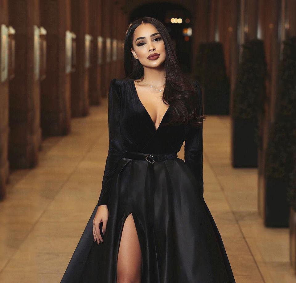 South African Black Girls Long Sleeves Prom Dress Saudi Arabic Holidays Graduation Wear Evening Party Gown Custom Made Plus Size