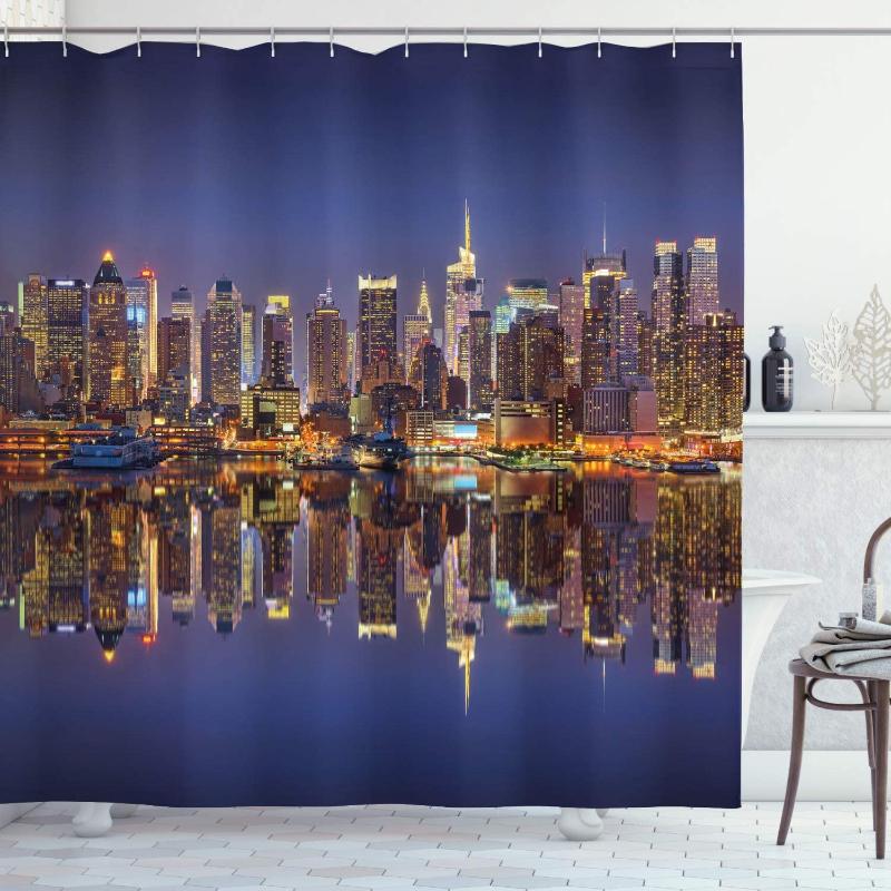 Landscape Shower Curtain Cityscape Scenery of New York City at Midnight USA Ocean Reflection Coast Photo Fabric Bathroom Decor
Landscape Shower Curtain Cityscape Scenery of New York City at Midnight USA Ocean Reflection Coast Photo Fabric Bathroom Decor