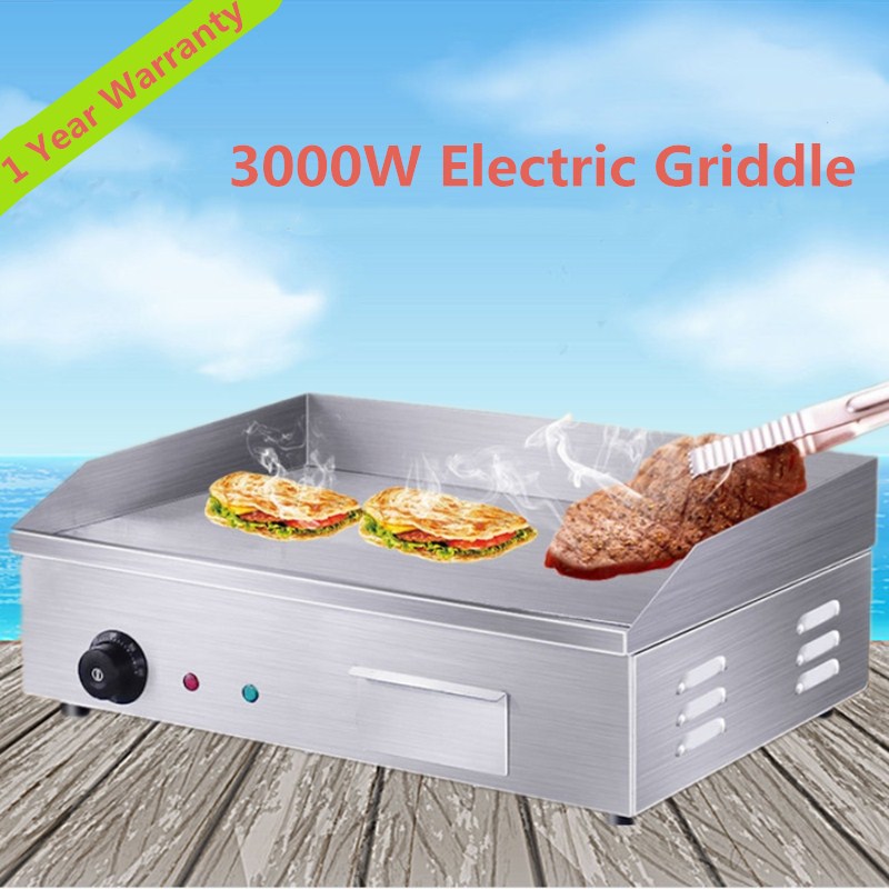 Stainless Steel Electric Griddle 3000W Flat Pan Griddle Commercial Teppanyaki Machine Pancakes Steak BBQ Grill Dorayaki Machine
Stainless Steel Electric Griddle 3000W Flat Pan Griddle Commercial Teppanyaki Machine Pancakes Steak BBQ Grill Dorayaki Machine