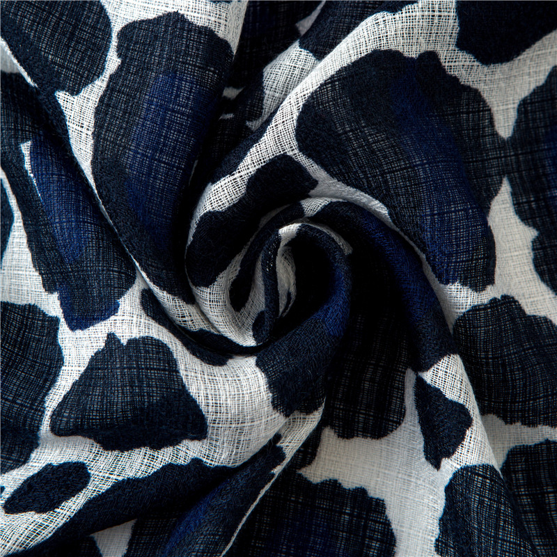 women winter scarf female autumn spring Spain style blue red leopard pattern patchwork scarf silk winter scarf