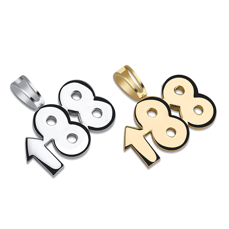 88 Rising Rich Chigga Pendant Necklace Hip Hop Full Cubic Zirconia with Silver Gold Twist Chain