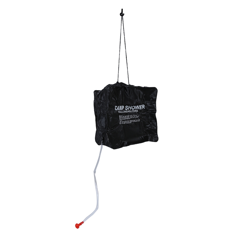 40L Solar Heating Hiking Camping Camp Shower Bag Case Outdoor Washing, Black