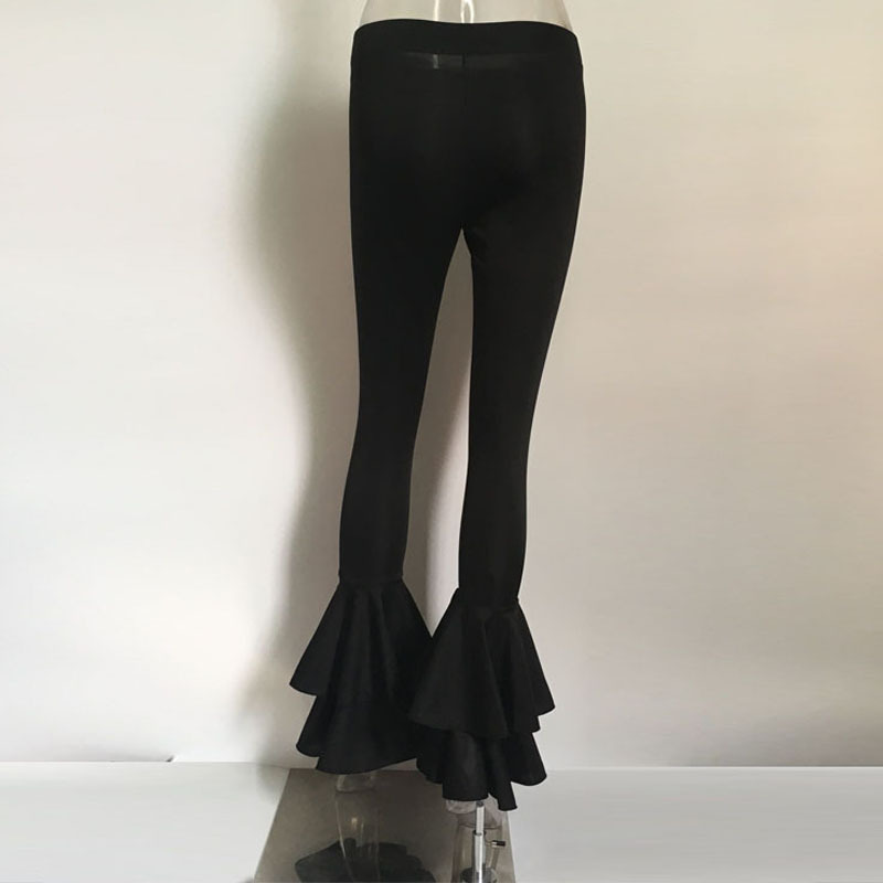 Easy Chic Vintage Ruffles Trousers Women High Waist Hippie Slim Gypsy Bell Bottom Pants Female Flare Palazzo Fashion Streetwear T200103